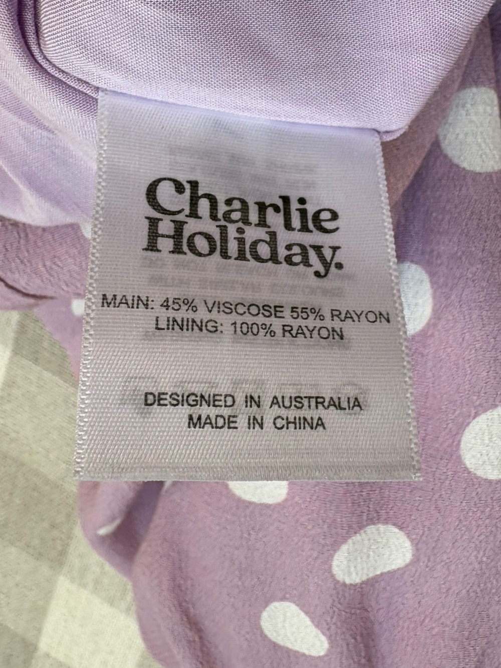 Charlie Holiday Lavender Polka Dot Tie-Front Mini Dress - Picture 10 of 10